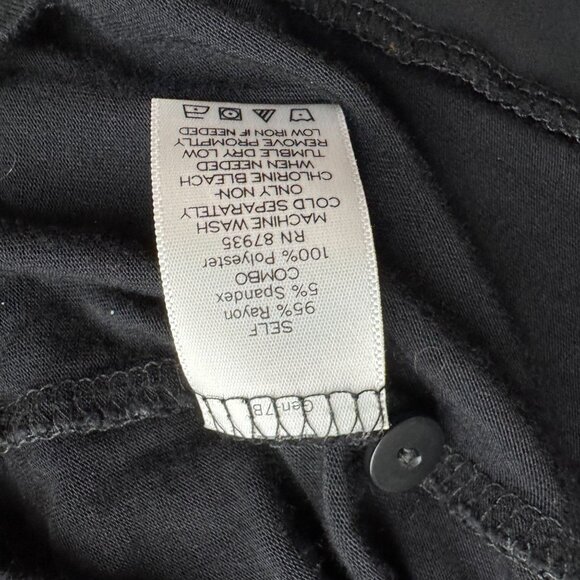 LOGO Lori Goldstein Black Long Sleeve Tunic Top Pockets Womens 1X Stretch Pocket - Picture 4 of 7